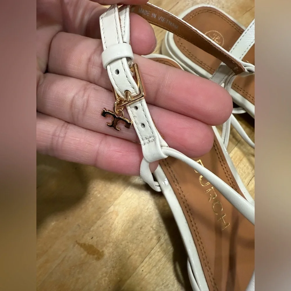 Tory Burch White Strappy Sandals